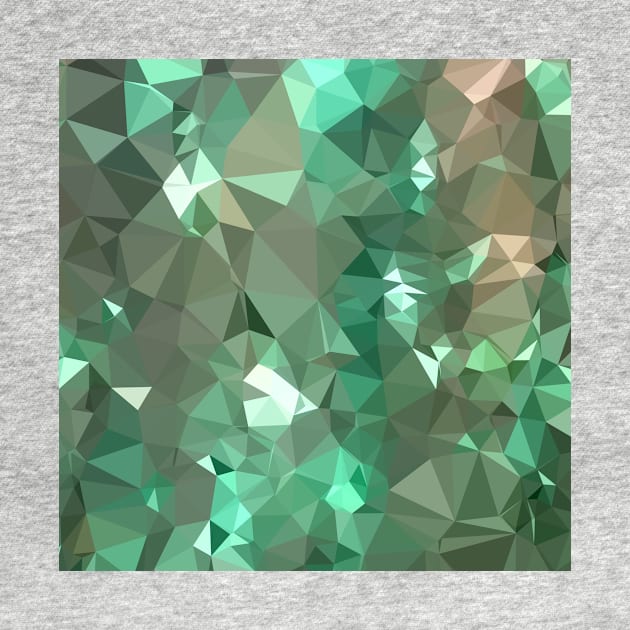 Caribbean Green Abstract Low Polygon Background by retrovectors